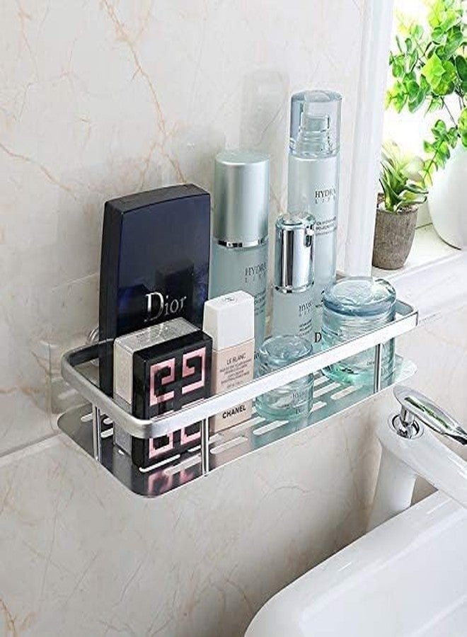 FOLX FBA71 304 Stainless Steel Wall Monted Bathroom Shelf Organizer/Shelf for Bathroom/Kitchen Shelves/Wall - Chrome (1, Rectangle Shelf) - Image 1